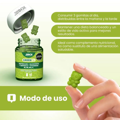 Espirulina, alcachofa, espinaca y vitaminas en gomitas💚